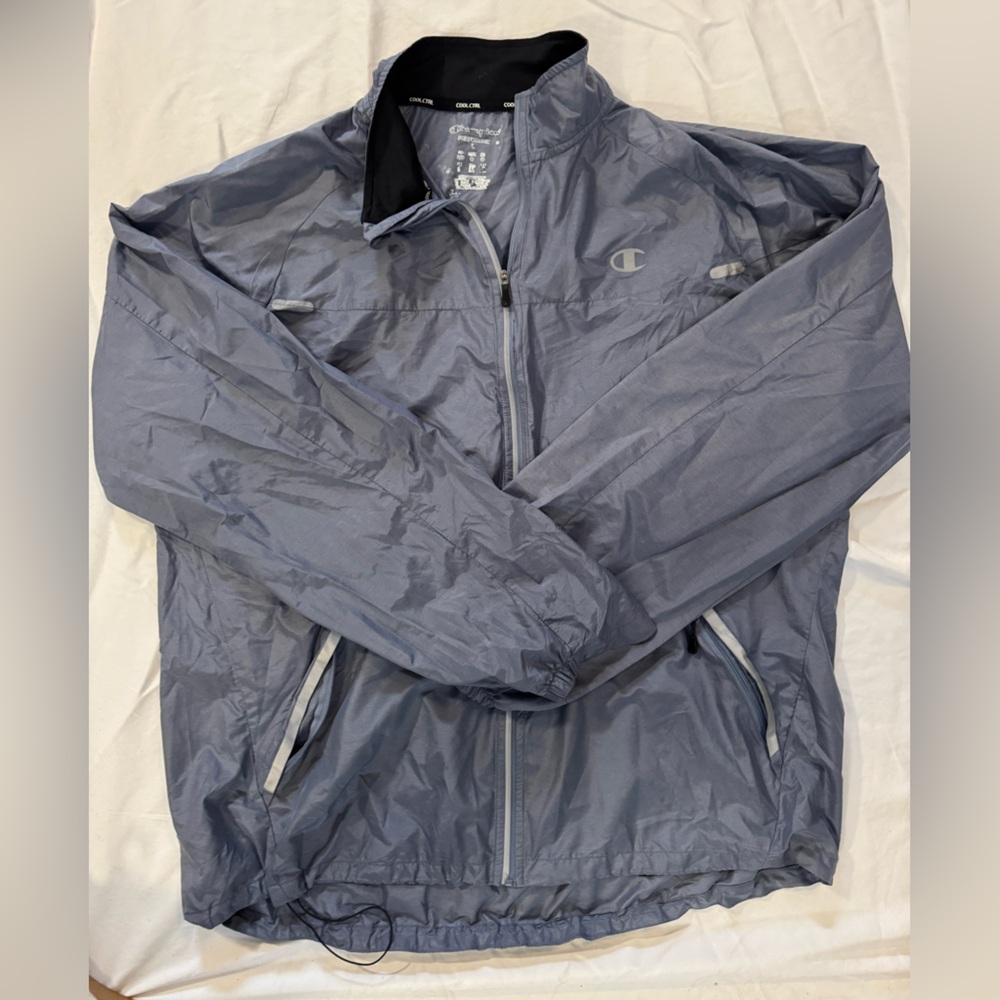 Champion Men's Silver Windbreaker Jacket